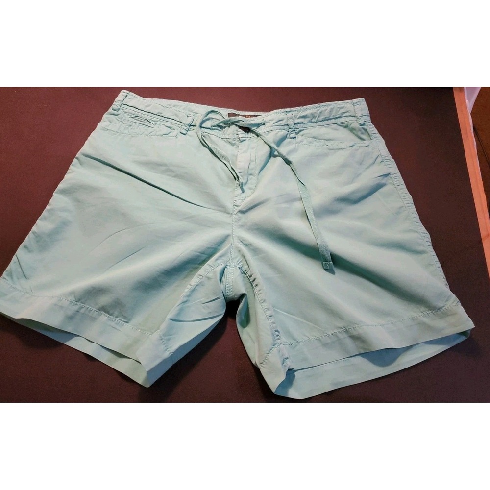 LRL Lauren Jeans Co Women's Shorts 10 Turquoise Flat Front Chino Pockets